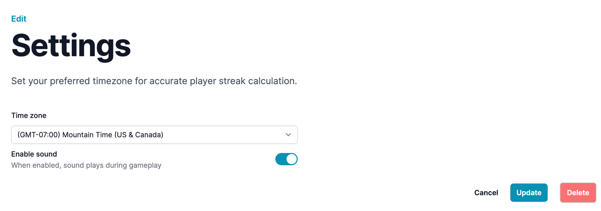 Implementing a boolean user setting and toggle user interface